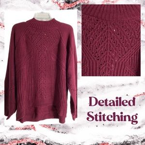 🌺NWT AMERICAN RAG Juniors Ballon Sleeve Mock Pullover Sweater Size Small 🌺